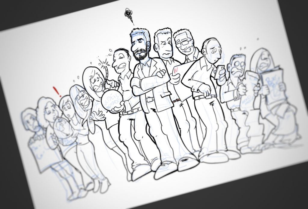 Caricatura personalizada - Una de jefazos