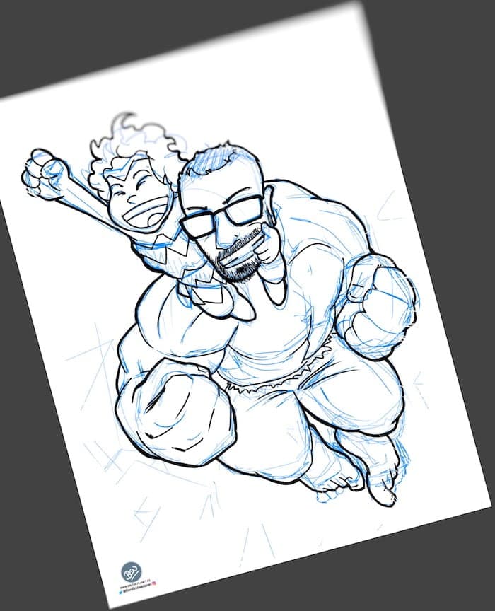 Ilustración Caricatura Personalizada - Superhéroes